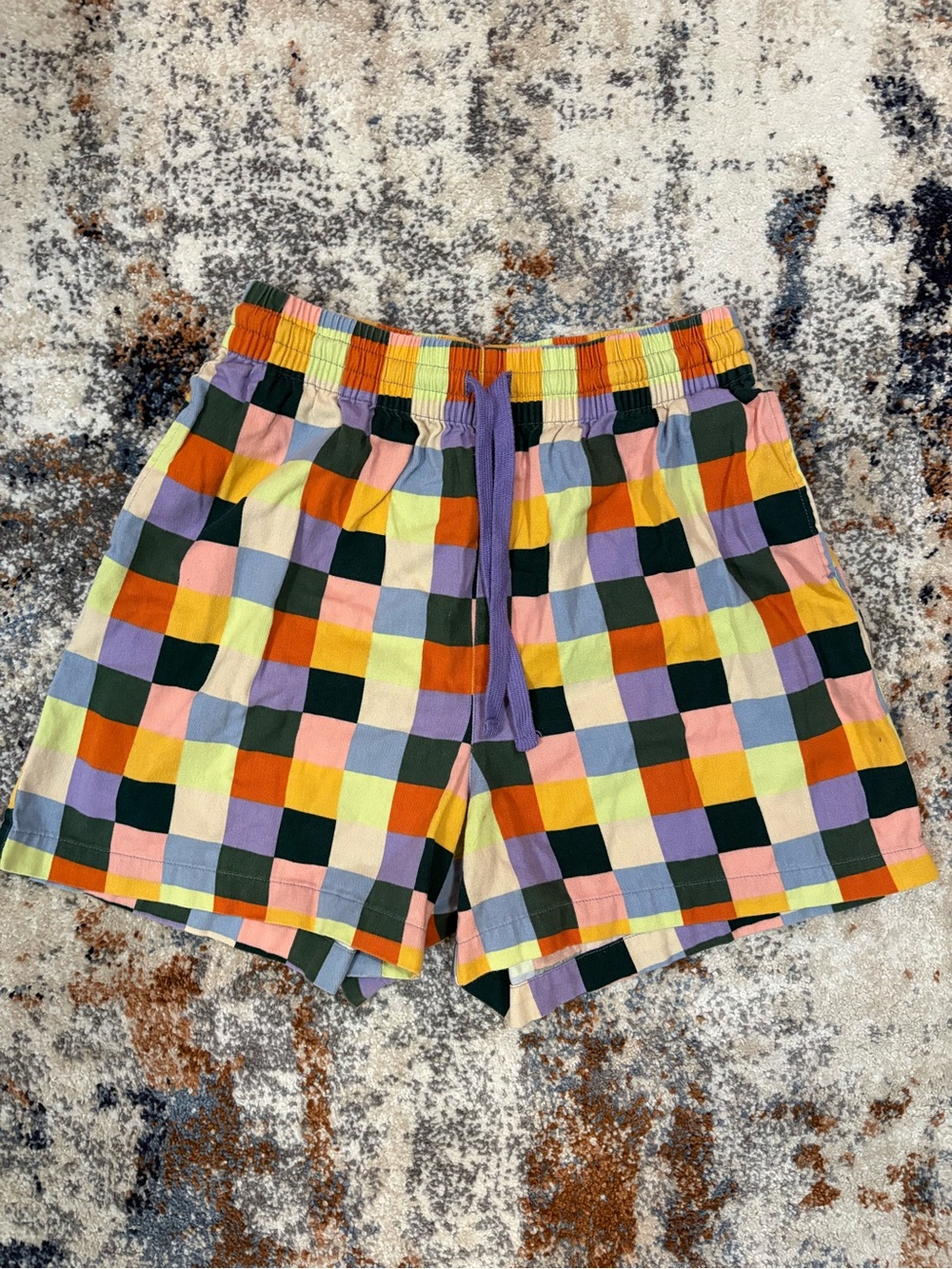 Lucy and Yak Multi-Color Checkered Casual Shorts